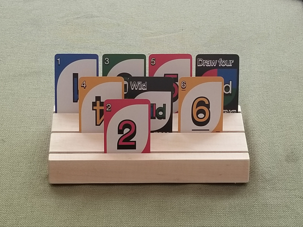 3 slot playing card holder - front view