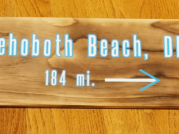 Rehoboth Beach DE mileage sign
