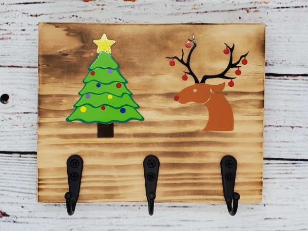 Christmas Tree, Reindeer Key/Leash/Mask/Etc. Holder