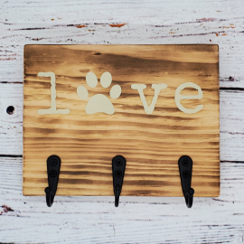 Handmade love pawprint Key/Leash Holder