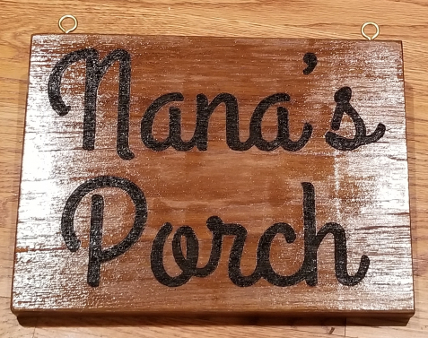 Custom wood burned teak sign