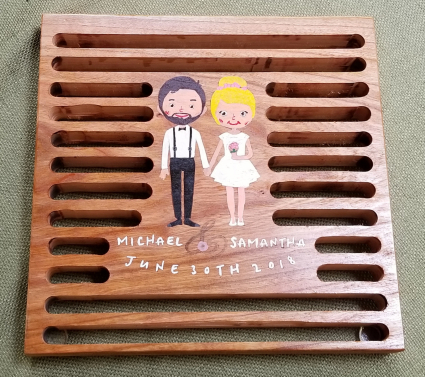 Custom wedding gift trivet