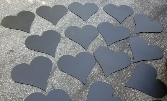 Custom chalkboard hearts created for a customer