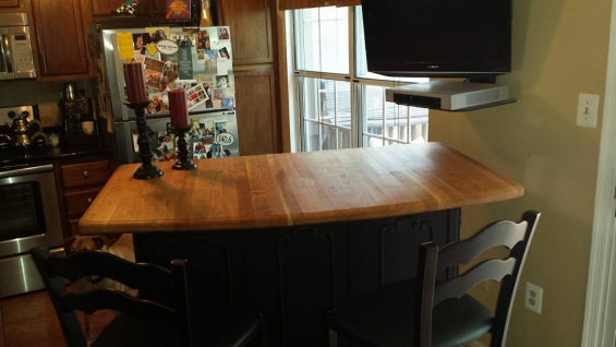 Custom butcher block bar top Custom butcher block bar top