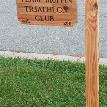 Custom sign for a local triathlon club