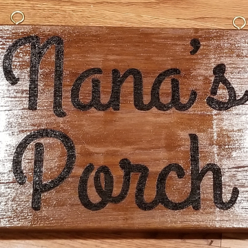 Custom wood burned teak sign