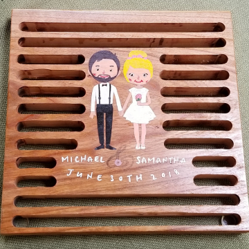 Custom wedding gift trivet
