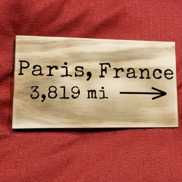 Paris, France mileage sign