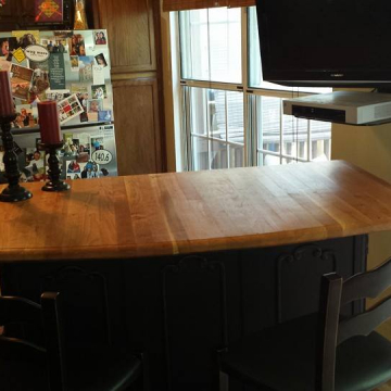Custom butcher block bar top